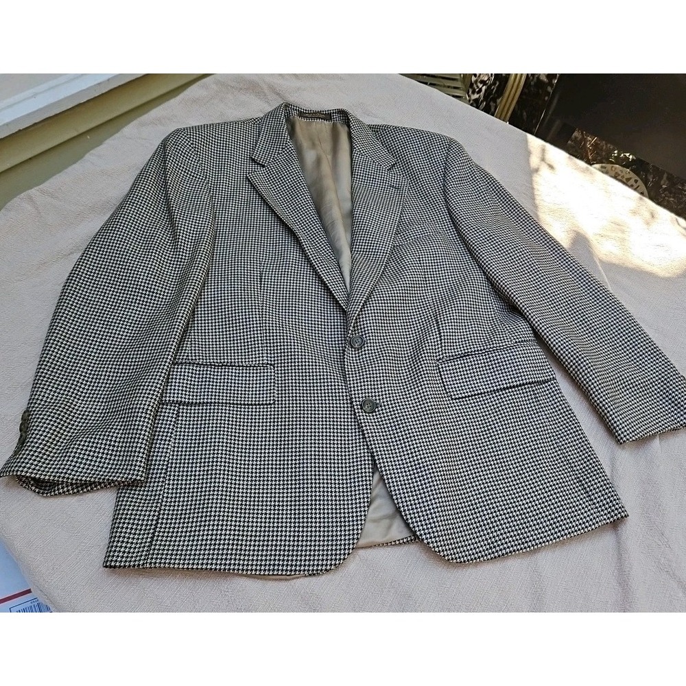 Ralph Lauren Polo University Club Tweed Blazer Jacket Vintage USA Houndstooth 44